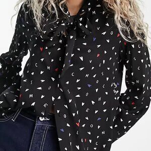 Love Moschino Tie Neck Blouse